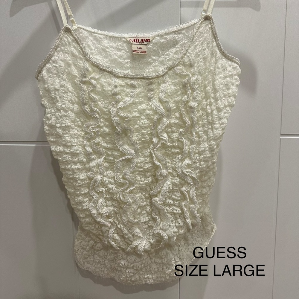 GUESS Cream Ruffled Camisole